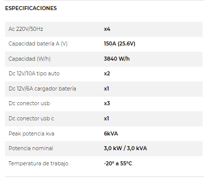 Estación de Energía Portátil 3000W KOLVOK PS3000e