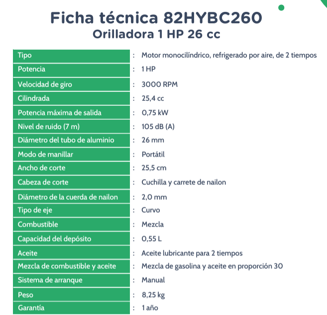 Orilladora 82HYBC260