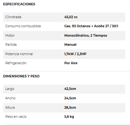 Motosierra 18" Gasolina POWERPRO GP4518