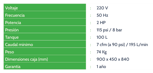 Compresor Pistón 82HYXY100C