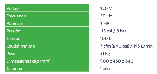 Compresor Pistón 82HYXY100D