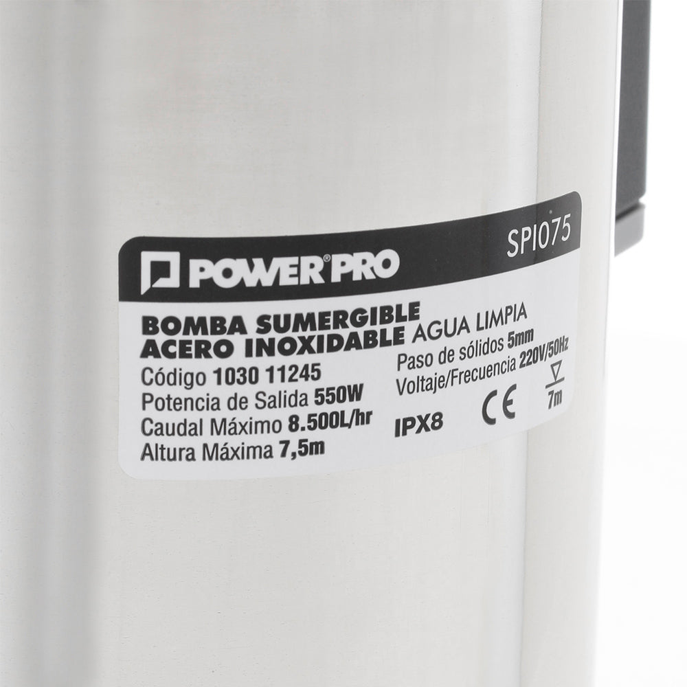 ELECTROBOMBA  SUMERGIBLE  AGUA LIMPIA 0.75 HP