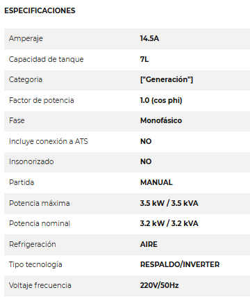 Generador Eléctrico Gasolina Inverter 3.5kVA KOLVOK XT35IG
